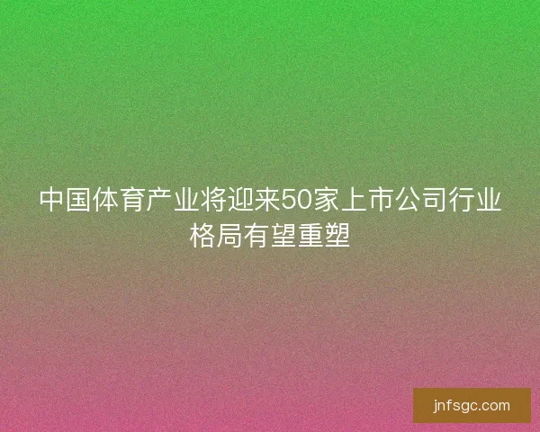中国体育产业将迎来50家上市公司行业格局有望重塑