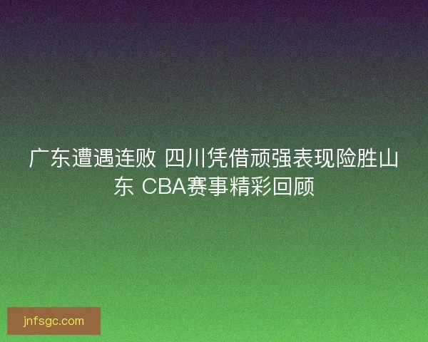 广东遭遇连败 四川凭借顽强表现险胜山东 CBA赛事精彩回顾